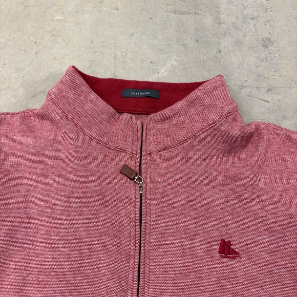 MEN'S TURTLESON PULLOVER 1/4 ZIP‎ SIZE LARGE RED - Picture 2 of 3